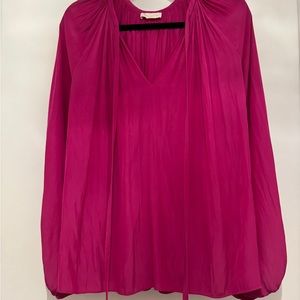 Ramy Brook Paris Long Sleeve Oversized Blouse in fuschia